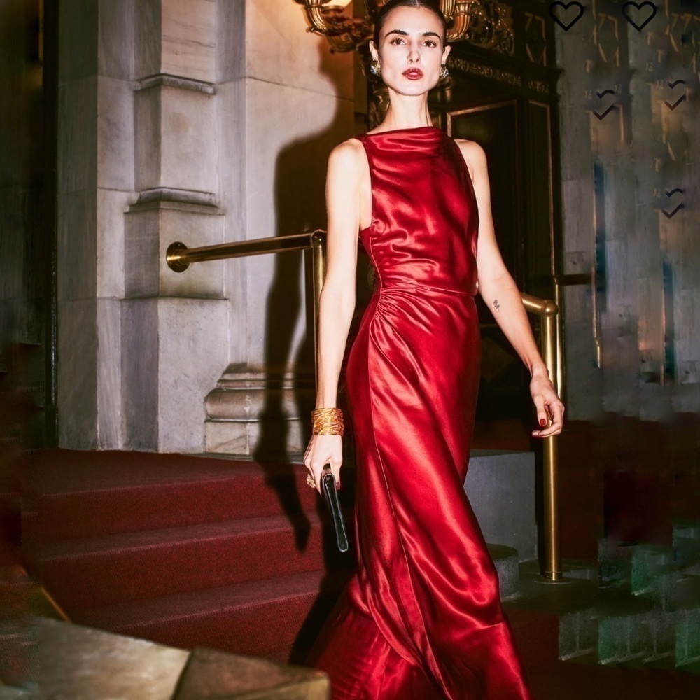 Reformation Casette Silk Dress Ruby Red Wine Sangre Open Back Maxi Gown size 6 - Picture 1 of 12